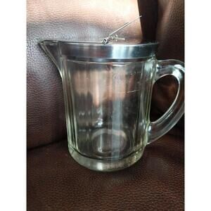 Bloomfield IND. INC. McK Glass Dispenser Creamer Sugar Syrup Metal Top 1951 USA